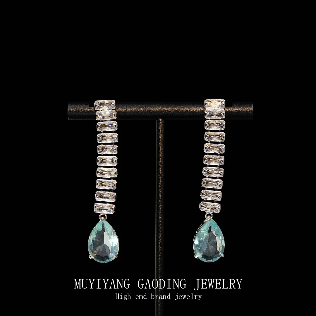 铜合金合成锆石耳饰 外贸高品高奢耳环A121