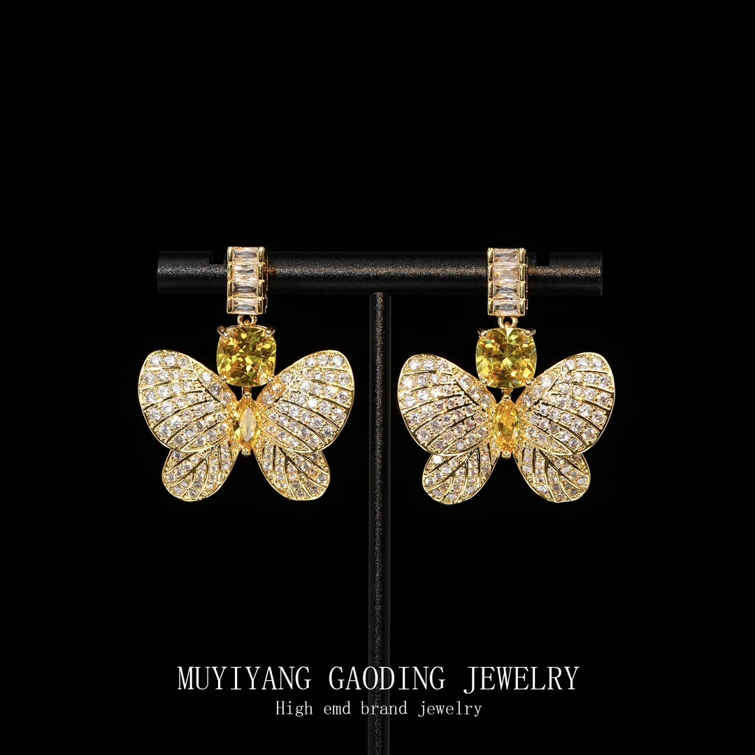 铜合金合成锆石耳饰 外贸高品高奢耳钉A149