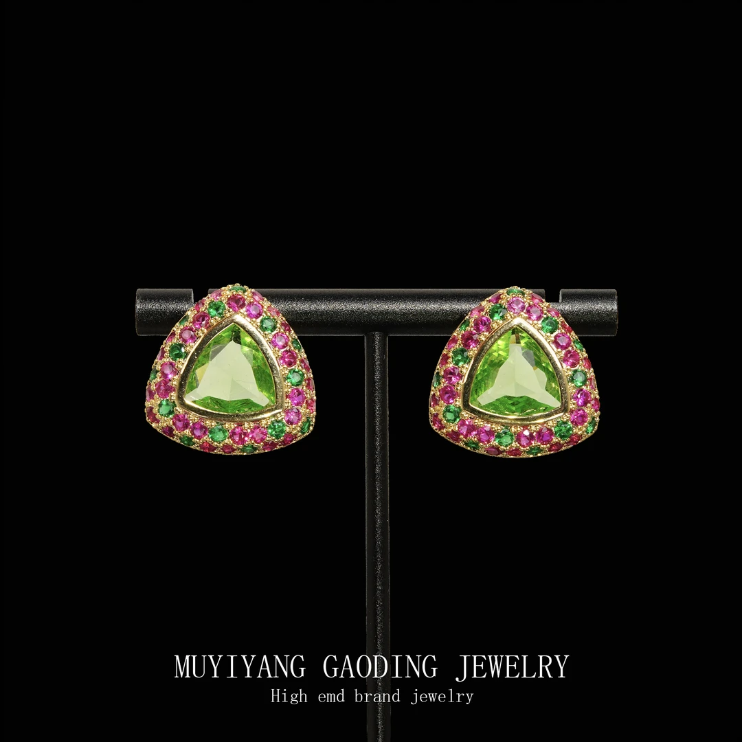 铜合金仿水晶耳饰 外贸高品高奢耳钉 A037