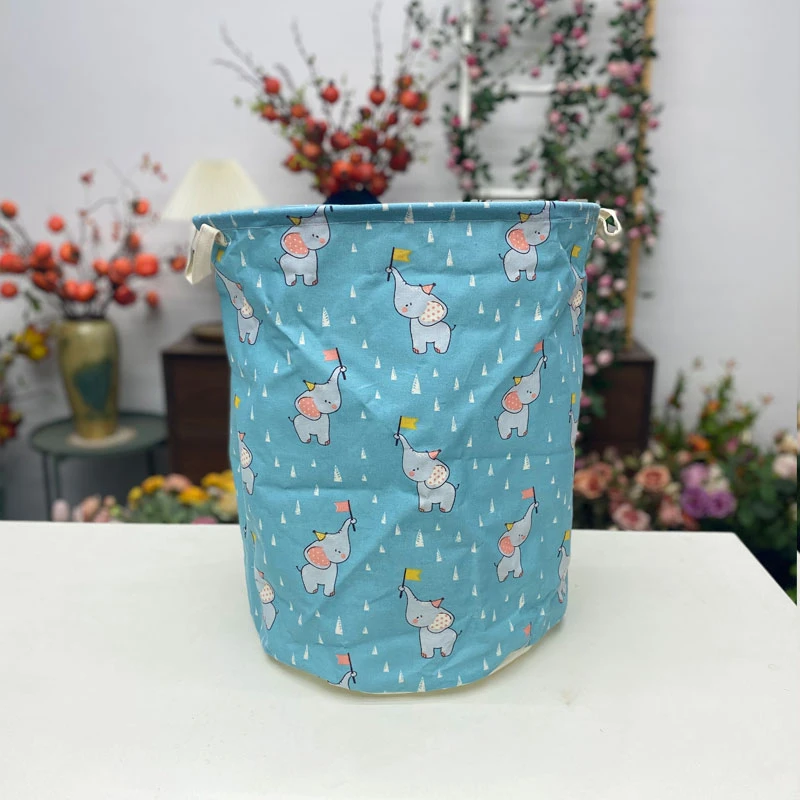 加厚棉布外贸小象狐狸棉布收纳桶