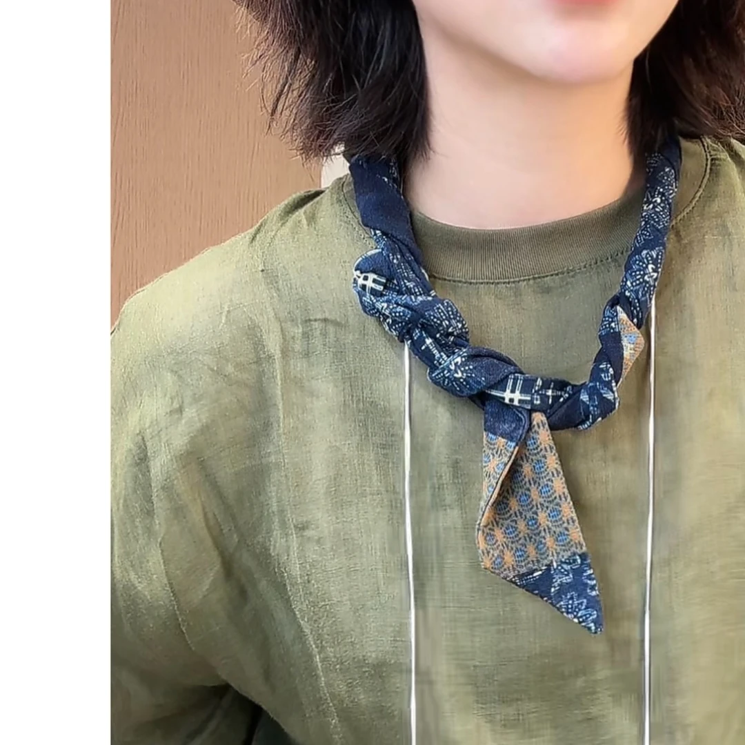 HY1987百搭休闲棉麻小方巾丝巾系列复古时尚