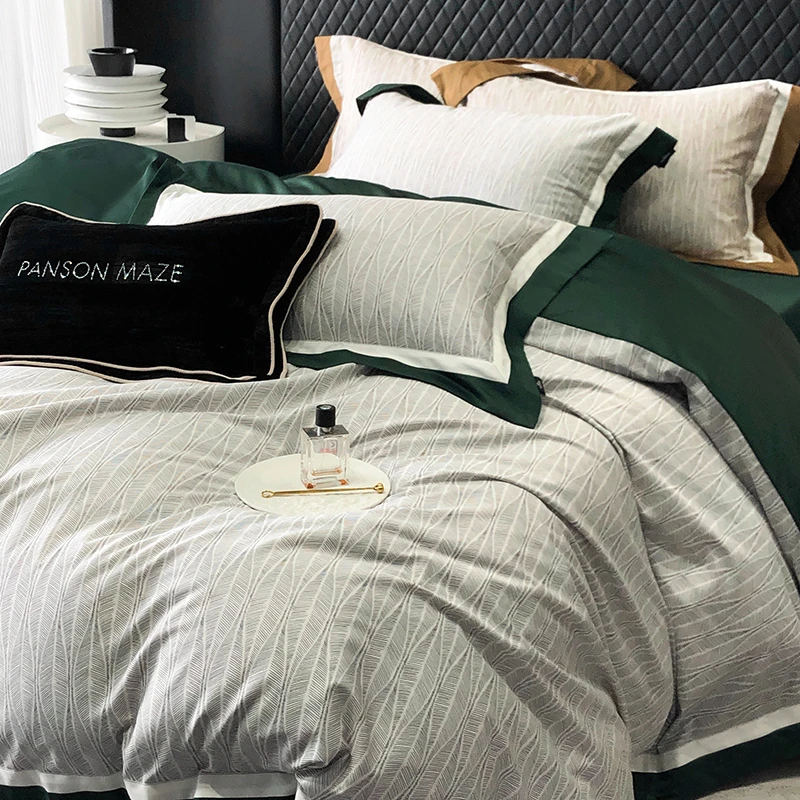 2025新款100S缎面数码印花四件套劳伦斯 绿