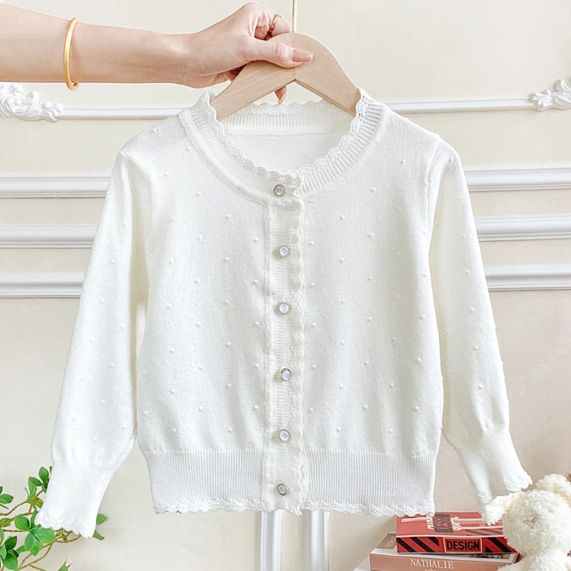 女童空调衫薄款外套儿童针织开衫女孩春夏外搭披肩女宝宝春秋毛衣