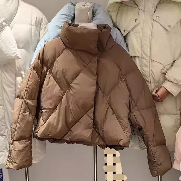 立领短款加厚羽羽外套