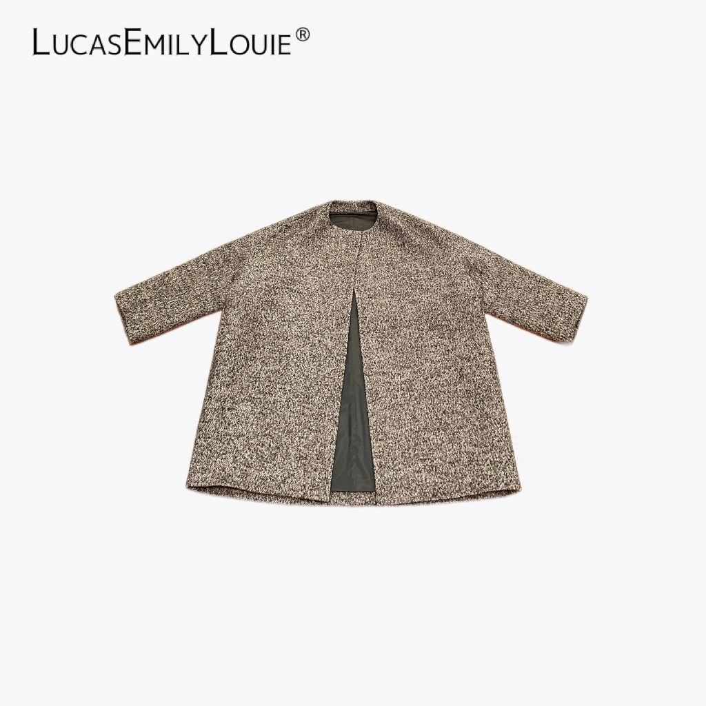 LUCASEMILYLOUIE 简约慵懒感休闲通勤经典阔型大衣外套2411056
