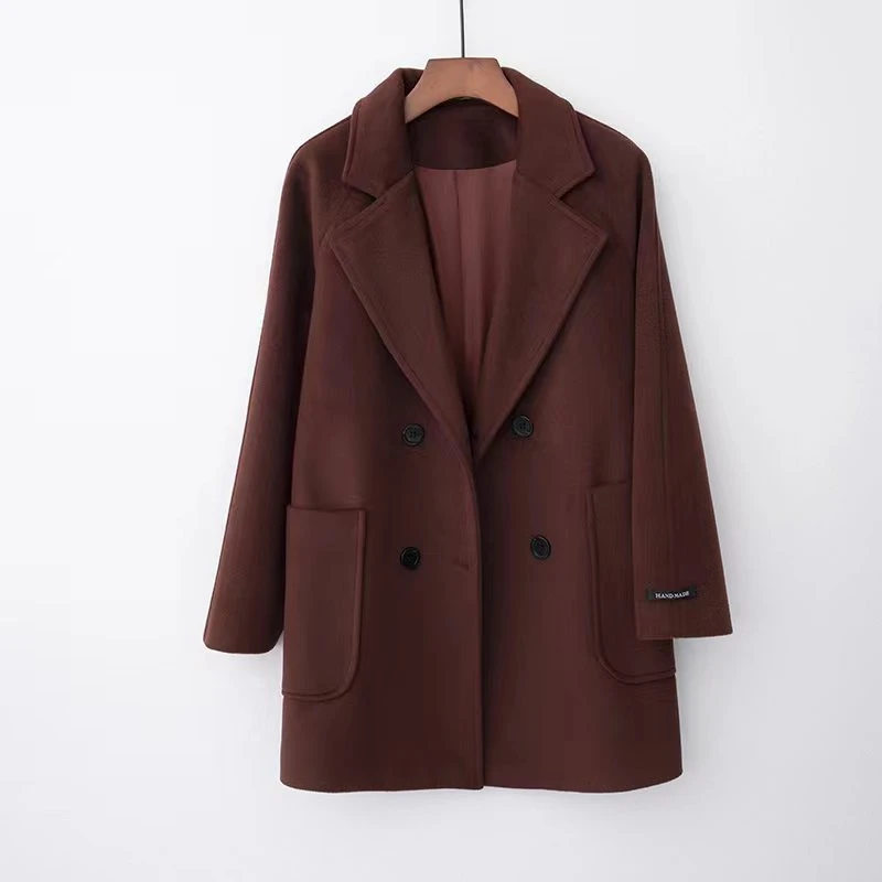 D-2408新款秋冬大衣中长款韩版显瘦加厚羊毛外套