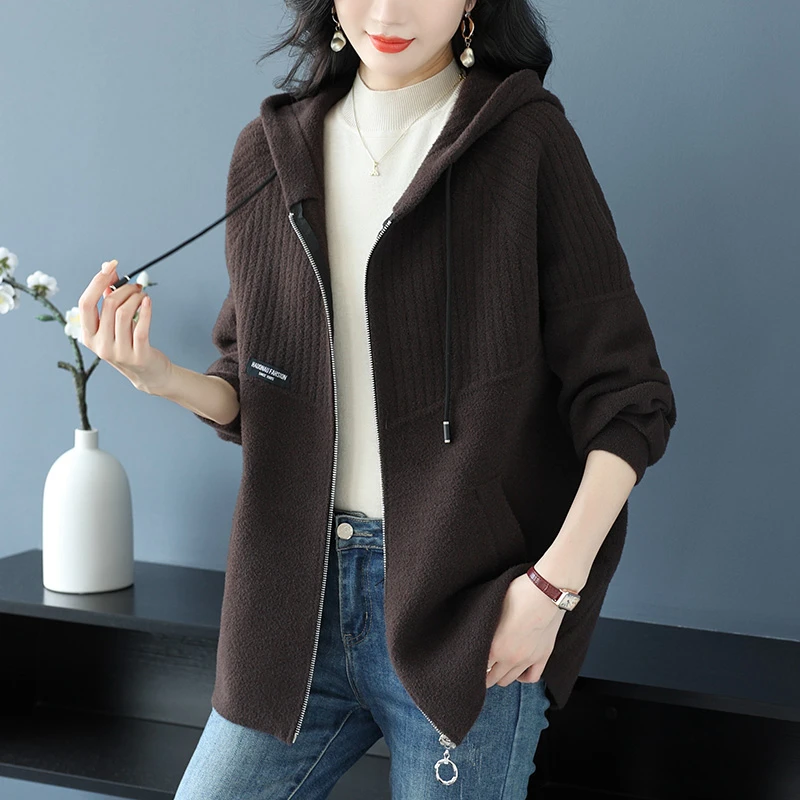 101-130号新款针织衫洋气外搭开衫上衣女春秋装气质毛衣长袖宽松