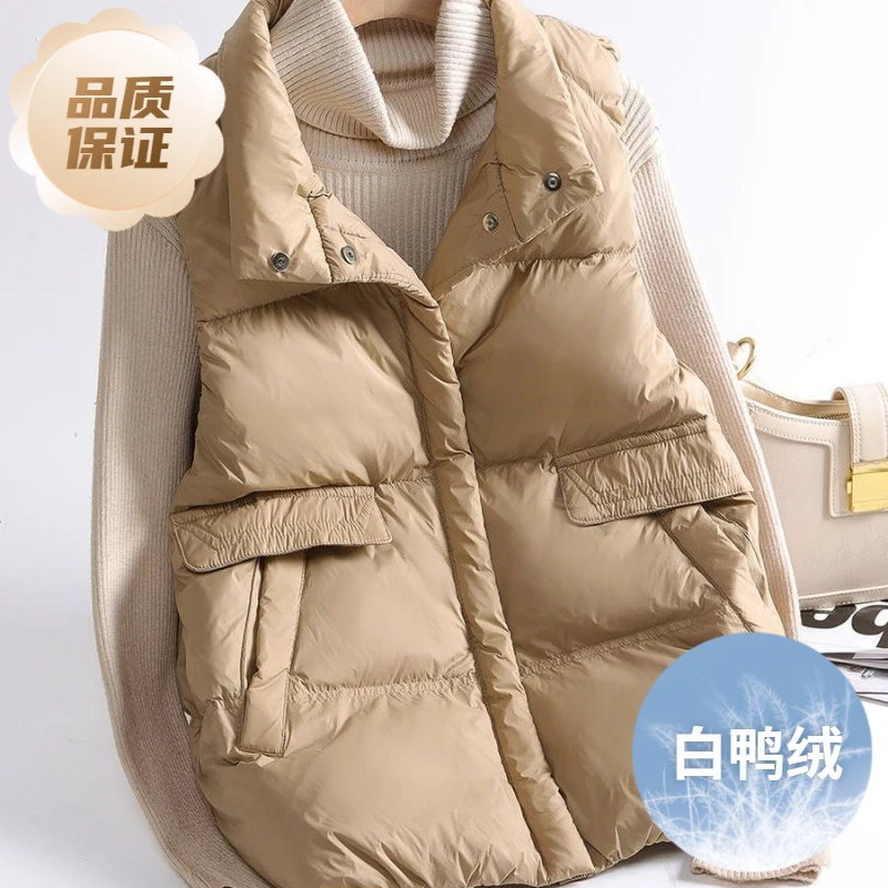 波登司羽绒服正品白鸭绒爆款户外真羽绒马甲女款女士40到50岁羽绒
