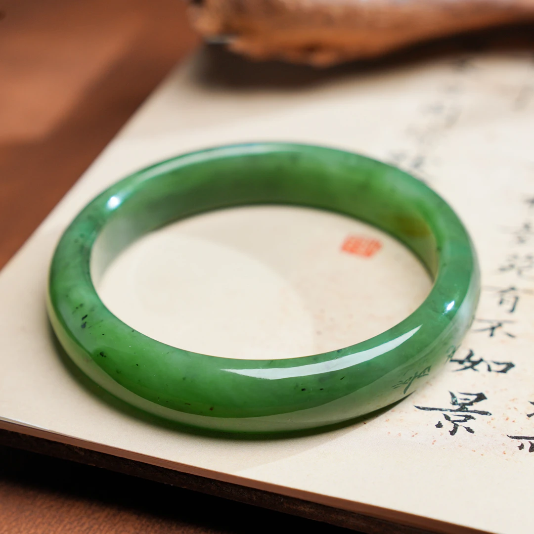 【矿姐珠宝】母亲节  碧玉手镯飘花手镯多样性发一件玉镯子时尚