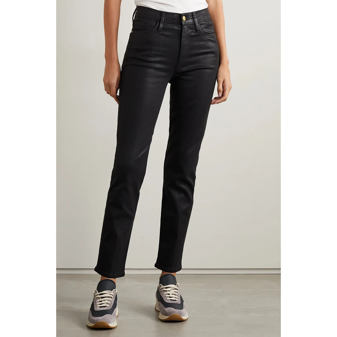 FRAME DENIM Le Sylvie 时尚涂层高腰窄腿牛仔裤NAP颇特 货架