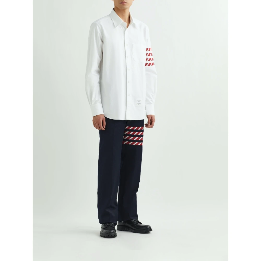 Thom Browne 纽扣领贴花棉质长袖舒适牛津布衬衫NAP颇特