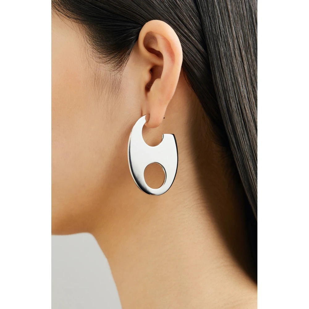 Rabanne 银色时尚环形耳环NAP颇特