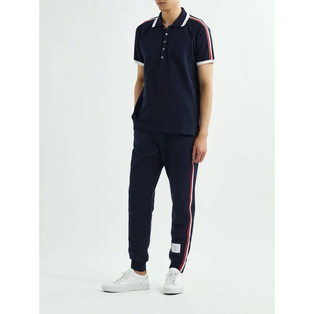 Thom Browne 条纹棉质平纹布休闲简约运动直筒男士Polo衫NAP颇特