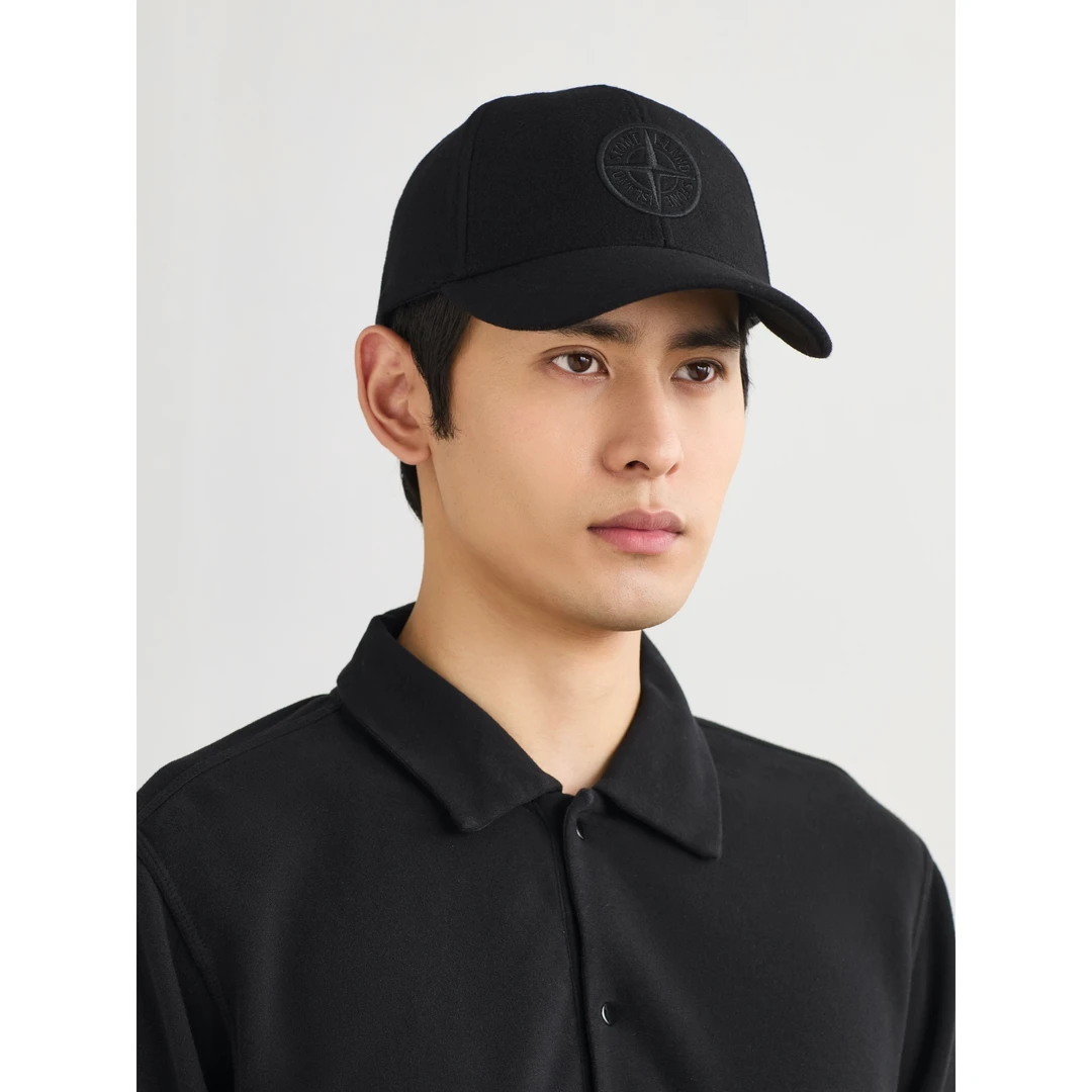 Stone Island 刺绣绵羊毛混纺棒球帽NAP颇特