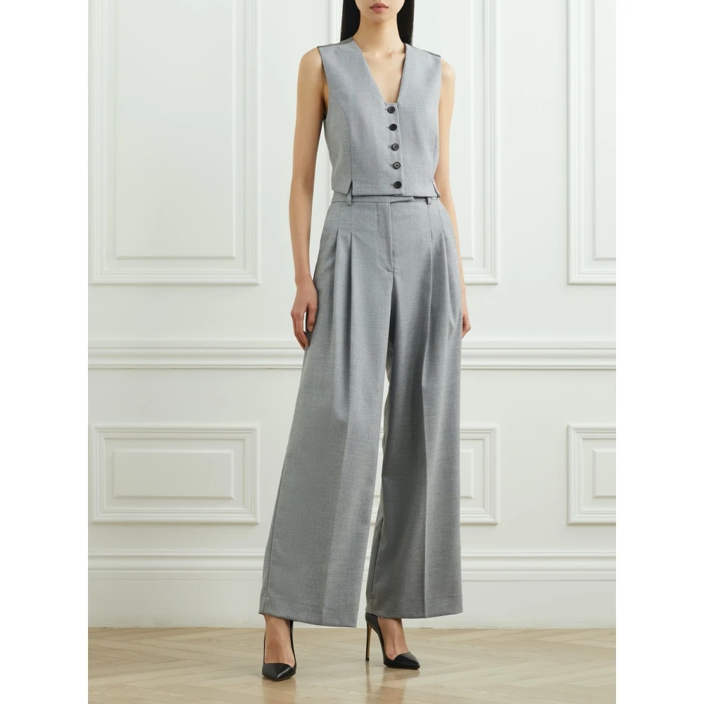 By Malene Birger Cymbaria 褶裥混纺斜纹布阔腿裤NAP颇特