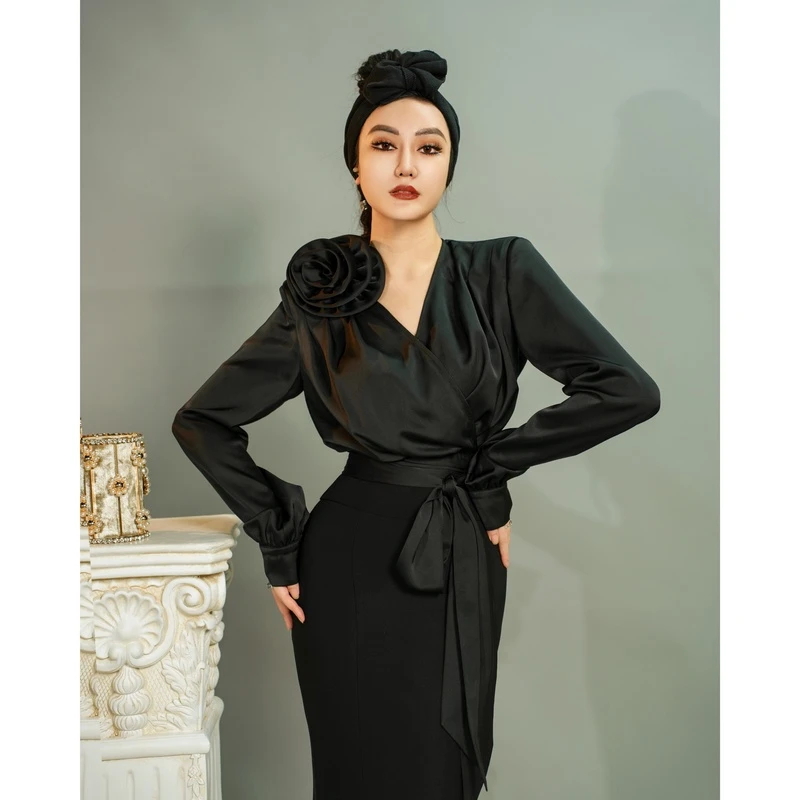 【星姐推荐】星原创高级定制【磨坊舞会】设计师秋冬轻奢名媛长袖上衣