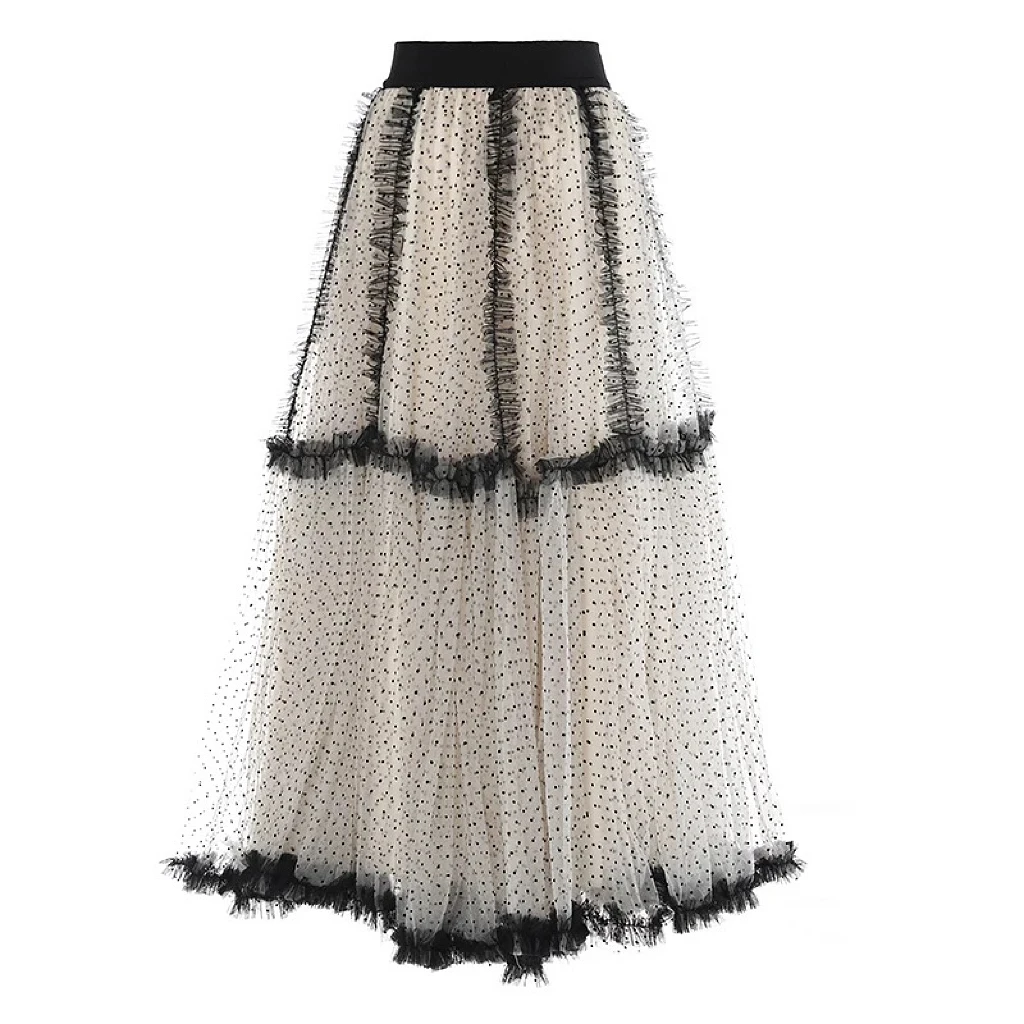 【星姐推荐】星原创高级定制【满屏波点】设计师款名媛仙女风半身裙