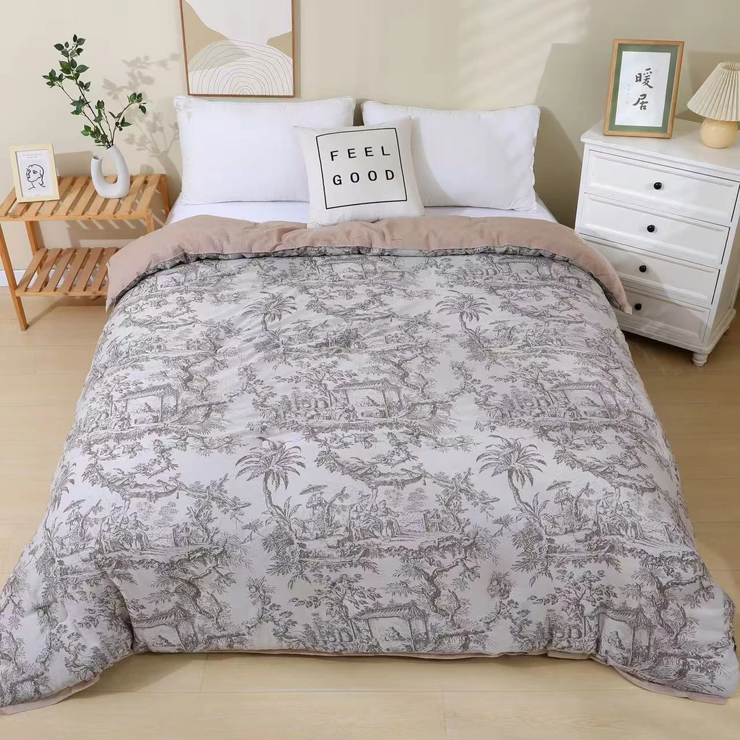 【戴西】2.0*2.3双人全棉双层纱羊绒蛋白秋冬被可机洗