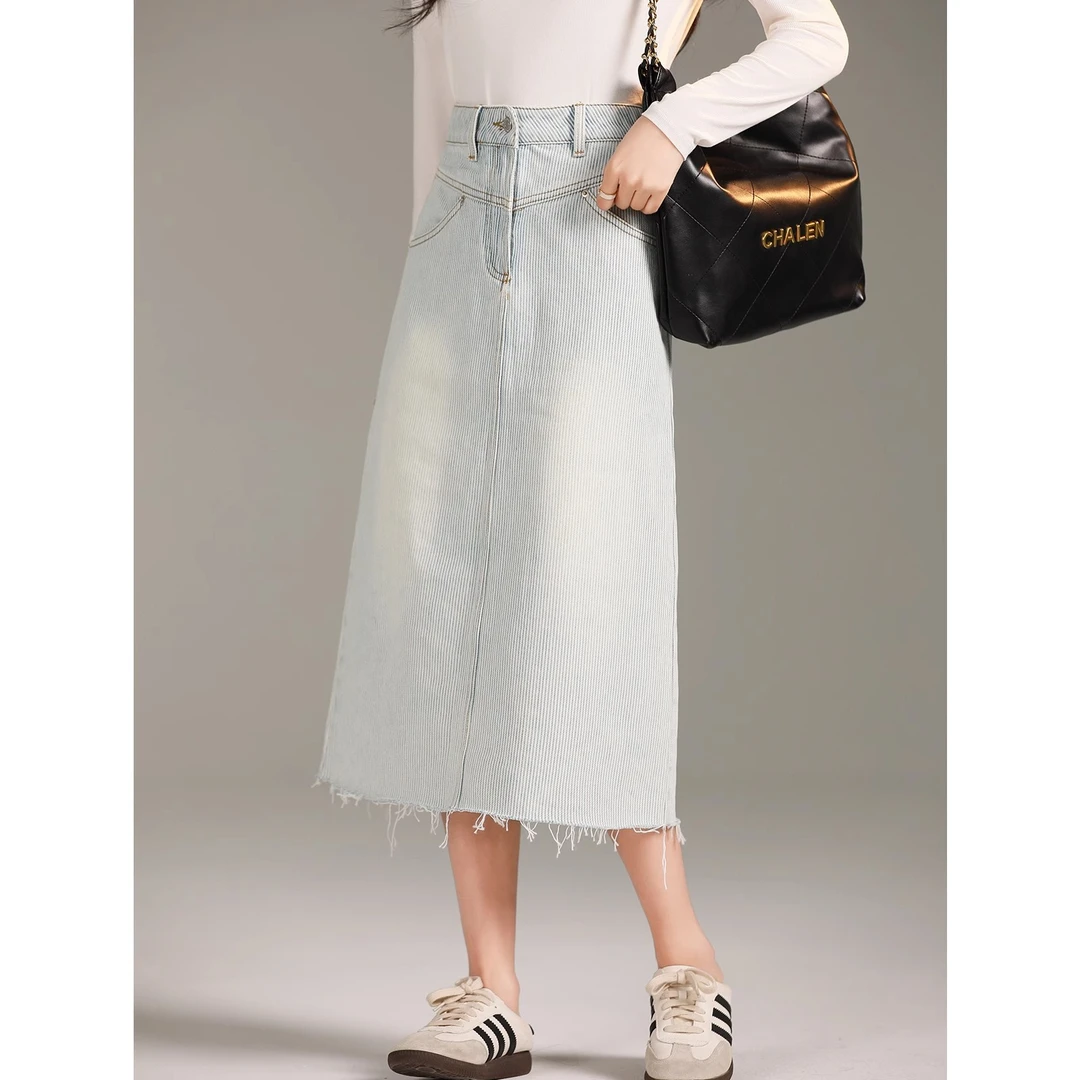 D【私服半裙】2024春款牛仔半裙显瘦高腰半身裙1410122QJ