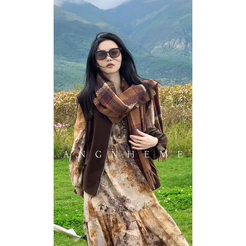 JANGHEMEI【侘寂】长袖V领显瘦连衣裙 L26578M44+L26579M44