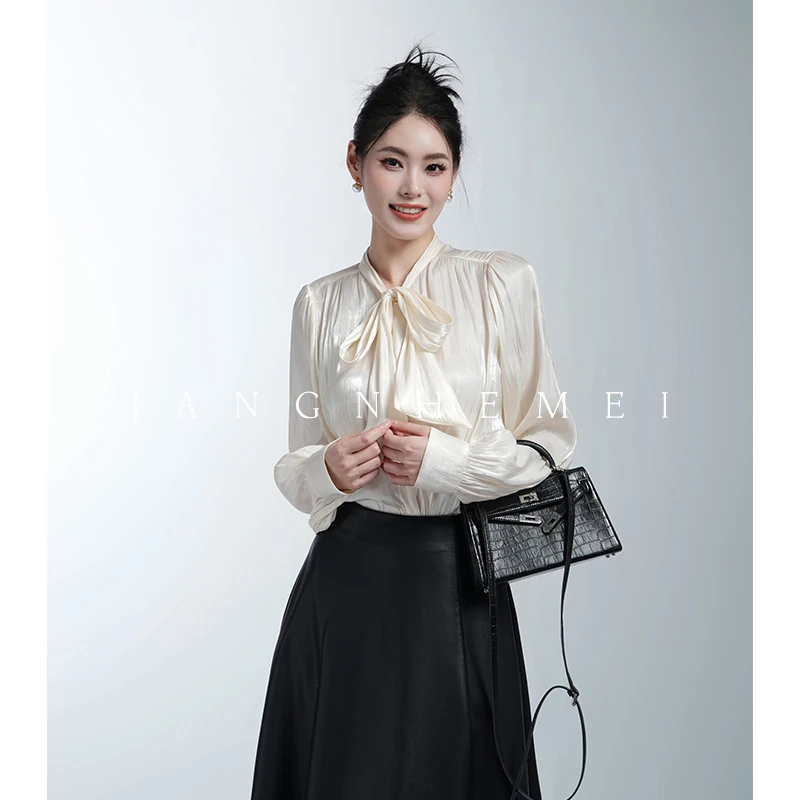 JANGHEMEI【流光溢彩】轻奢高级感系带衬衫 C23877M43