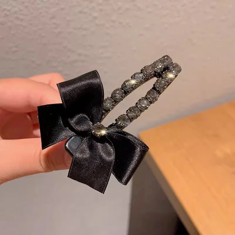 罗太太高级感精致轻奢刘海侧边夹2024秋冬蝴蝶结鸭嘴夹发夹百搭