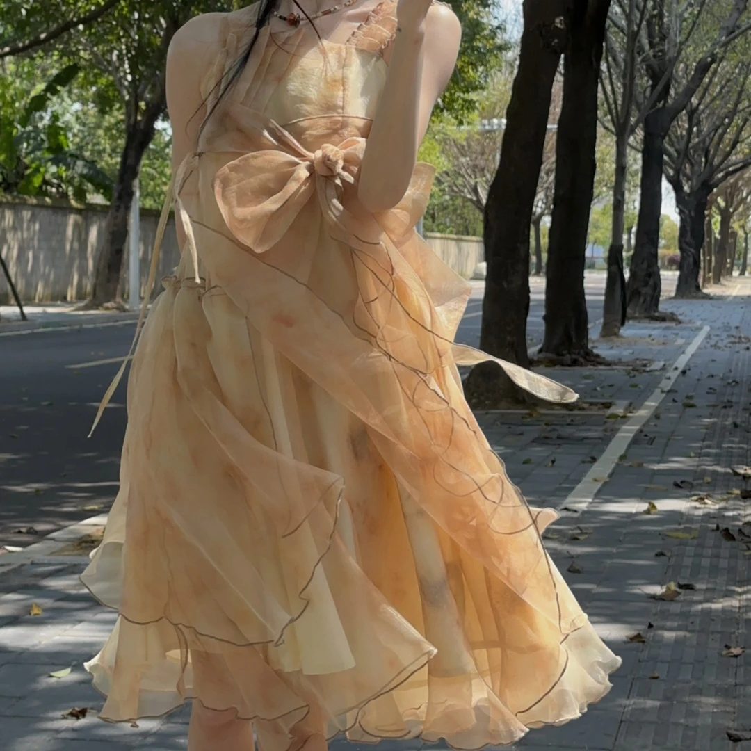 26清仓 已开 小枯叶侘寂风连衣裙 默认瑕疵不退换