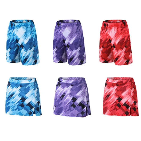 2024年羽毛球国羽大赛服男女短裤裙子训练比赛运动速干透气印花