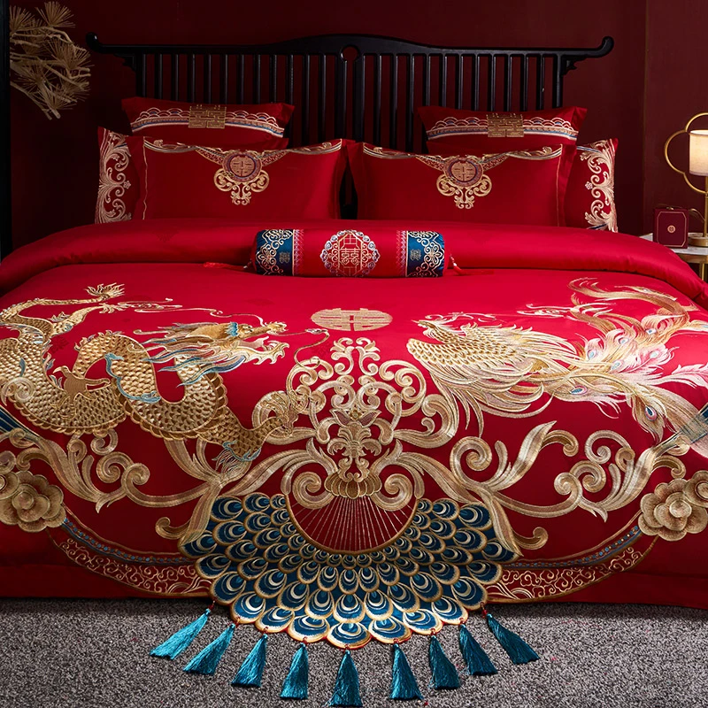 【家有囍事】镇店之宝160支澳洲长绒棉重工刺绣全棉床品天朝贺喜