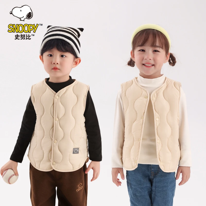 Snoopy/史努比儿童洋气夹棉马甲男女童加绒保暖背心