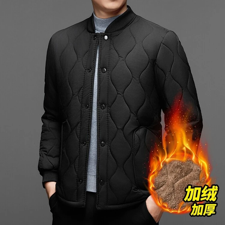 【冬季新品】爸爸棉袄男士立领棉衣外套加绒加厚保暖棉服休闲开衫