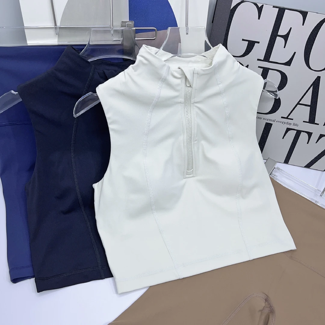 BVTT 高强度前拉链速干运动背心跑步健身网球外穿运动瑜伽背心