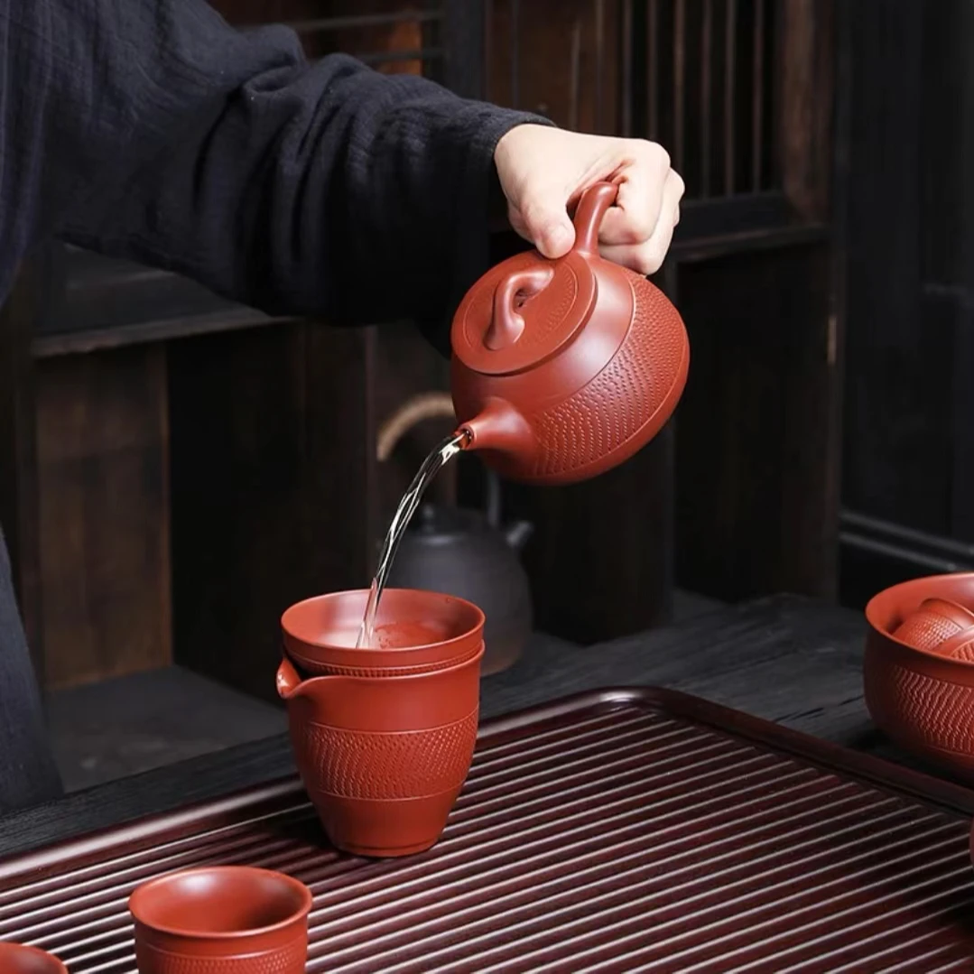 紫砂朱泥大红袍跳刀石瓢-300ccA88