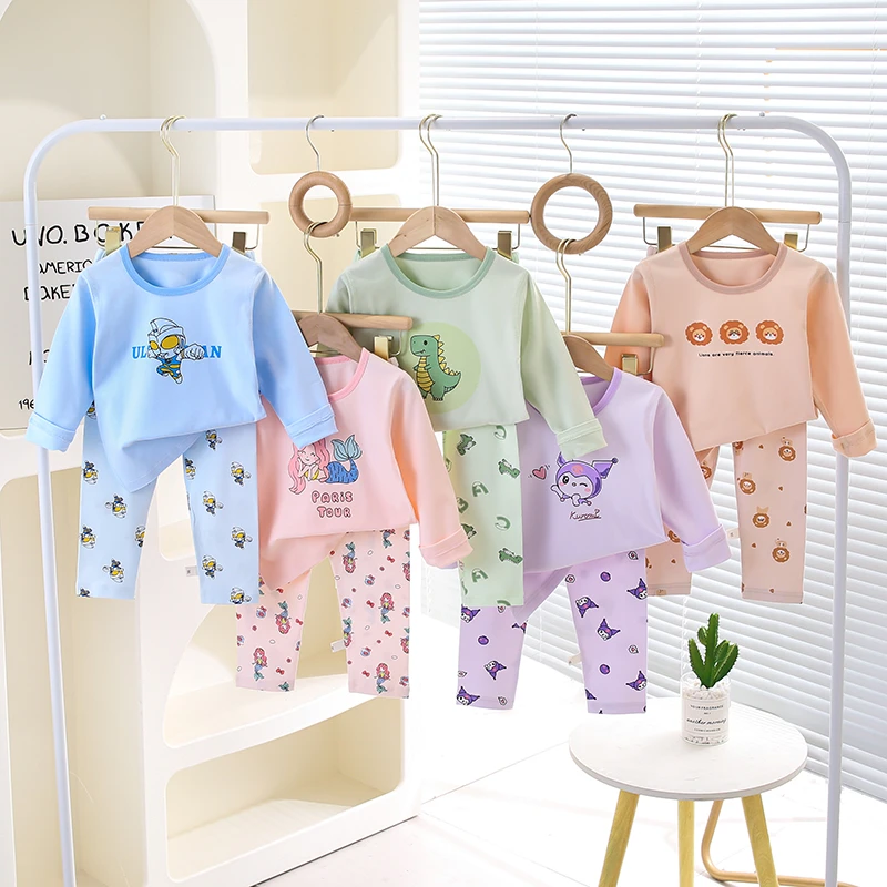 乔治蓝乔内衣套装中大童无骨莱卡家居服睡衣宝宝秋衣秋裤766