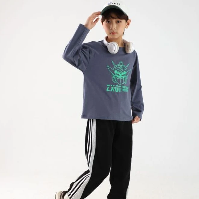 A-20 新款 上新男童春秋款长袖休闲印花简约 时尚T恤打底衫中大童