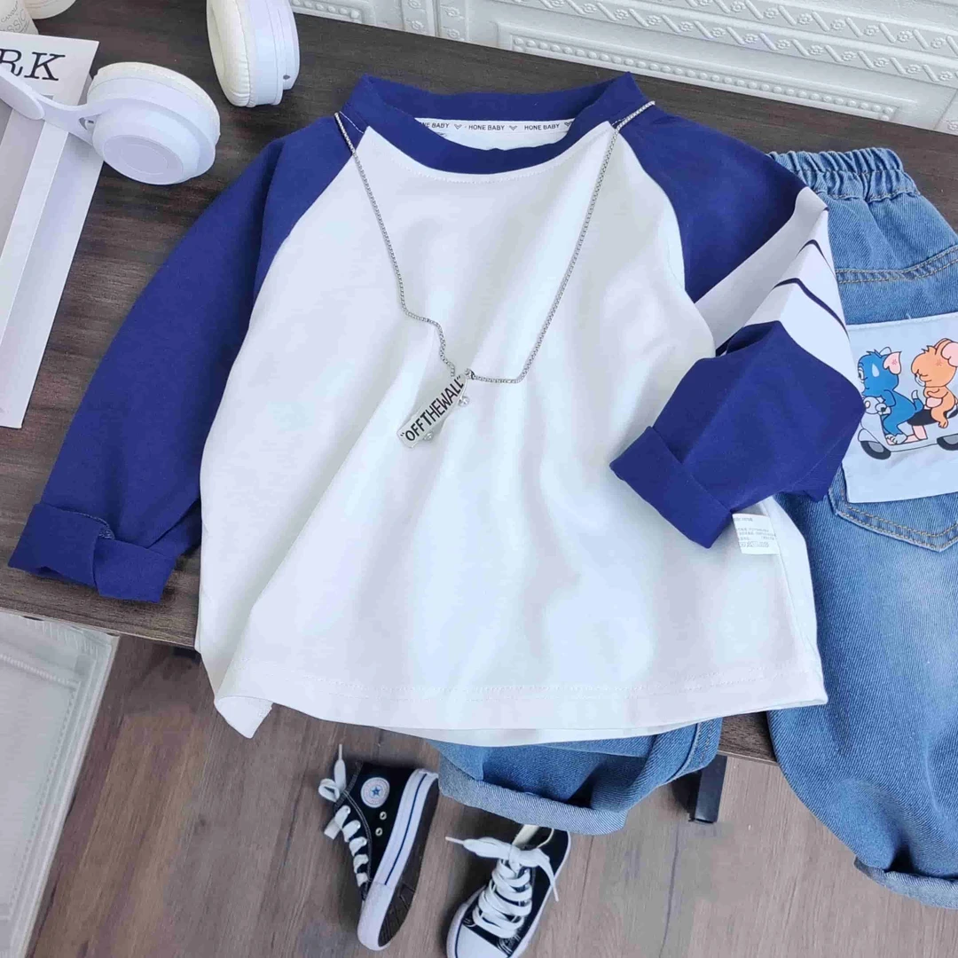 乔治蓝乔0046洋气百搭儿童时尚简约打底衫纯棉男女韩版