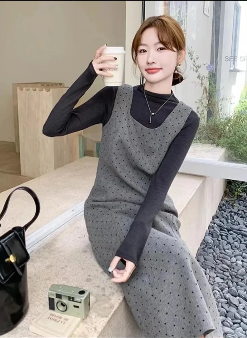 东大门快时尚女装连衣裙显瘦气质百搭复古韩版设计感秋季