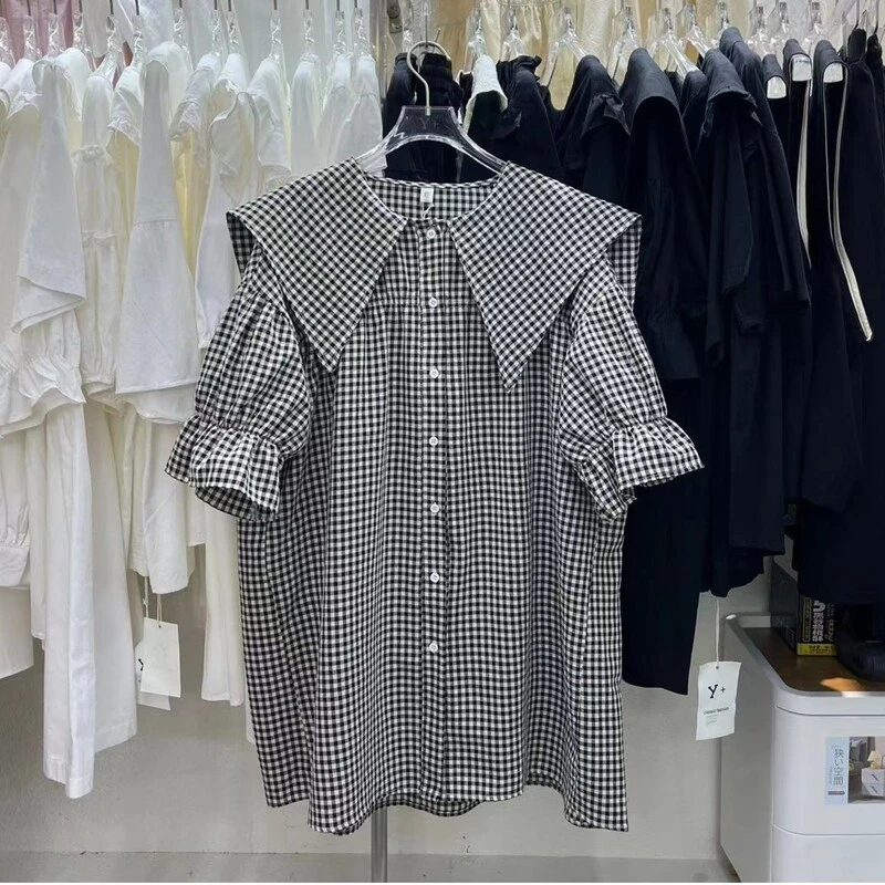 【粉丝福利衬衫系列】~孕妇显瘦减龄娃娃衫 遮肚甜美衬衫夏季宽松