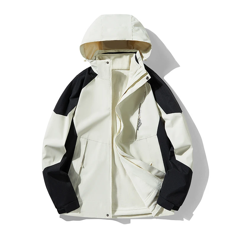 休闲保暖冲锋衣情侣三合一可拆卸两件套厚防风户外登山滑雪服冬季