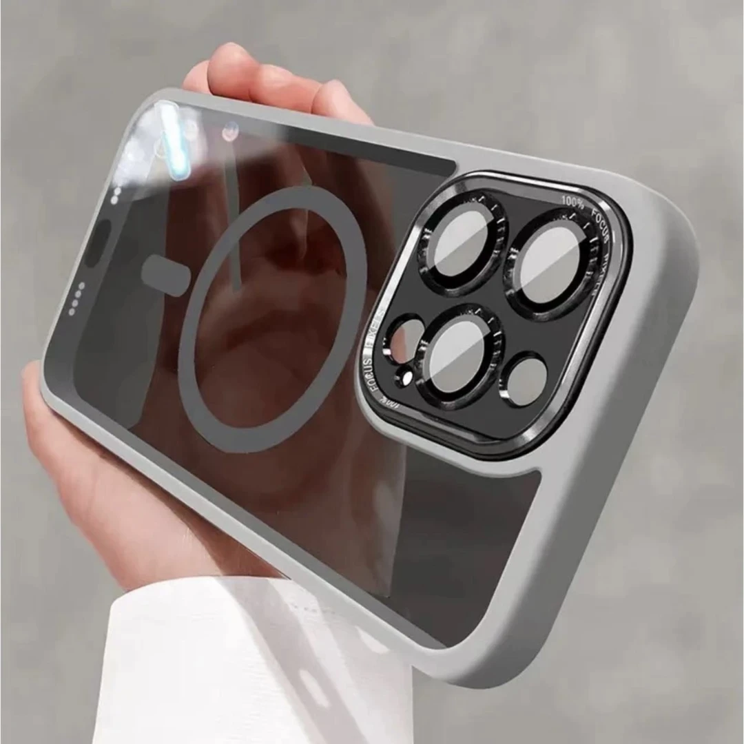 适用于苹果16/15/14/13/12/11精孔高清透明磁吸iPhone16pro手机壳