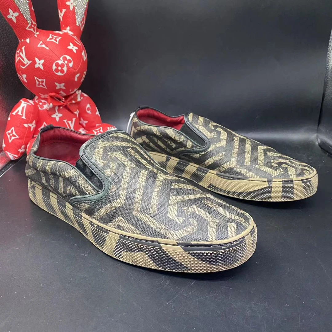【二奢特惠】古驰/GUCCI 42欧码 男士时尚斑马条纹红色一脚蹬AO002