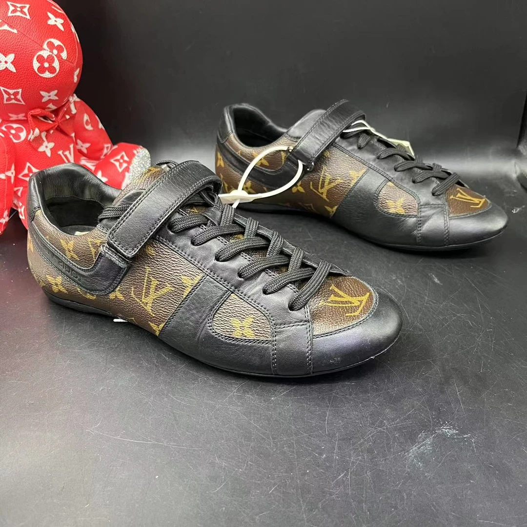 【AO折扣】LouisVuitton/路易威登39.5欧码男士棕色魔术贴板鞋ao091