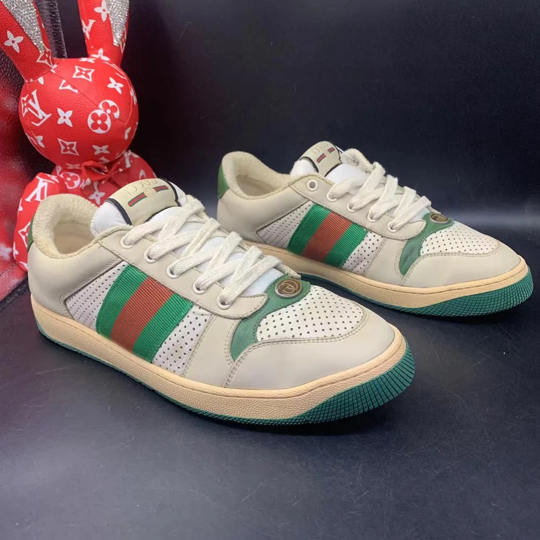 【二奢特惠】GUCCI/古驰  42.5欧码 男士经典休闲墨绿透气口脏脏鞋