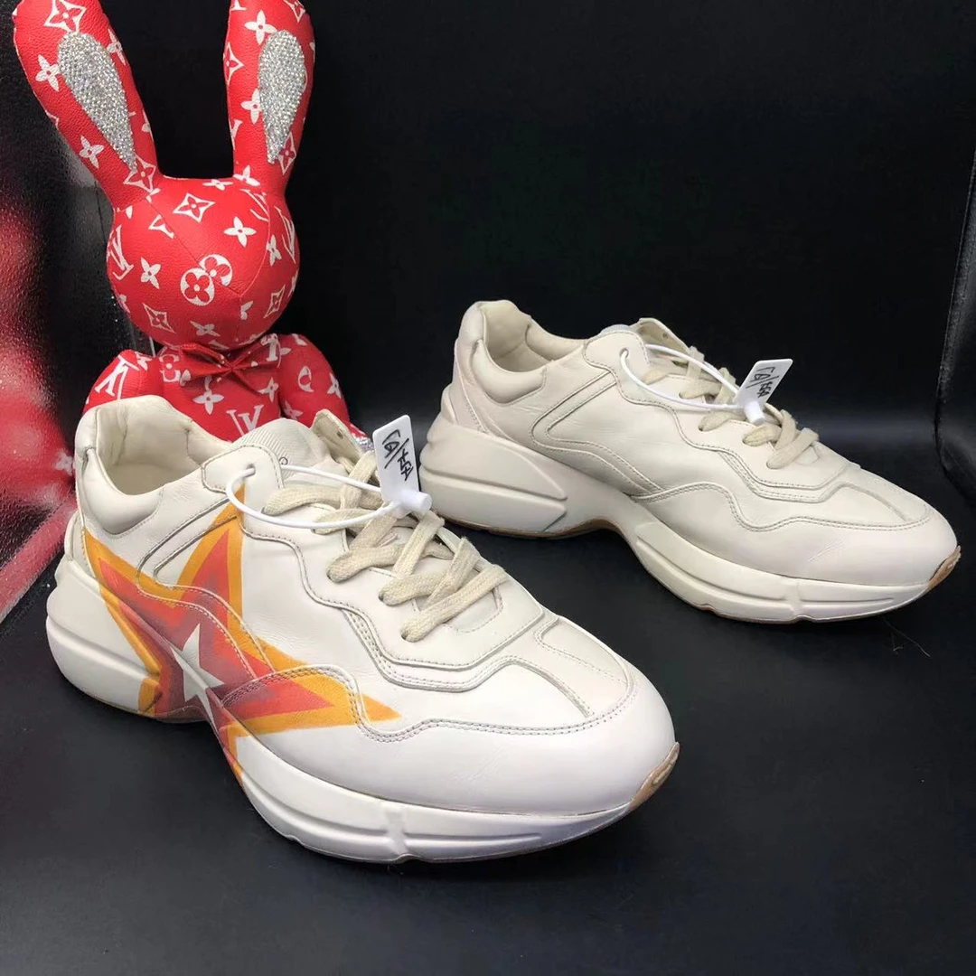 【AO福利】GUCCI/古驰 42.5欧码  百搭红色腰带五角星老爹鞋ao129