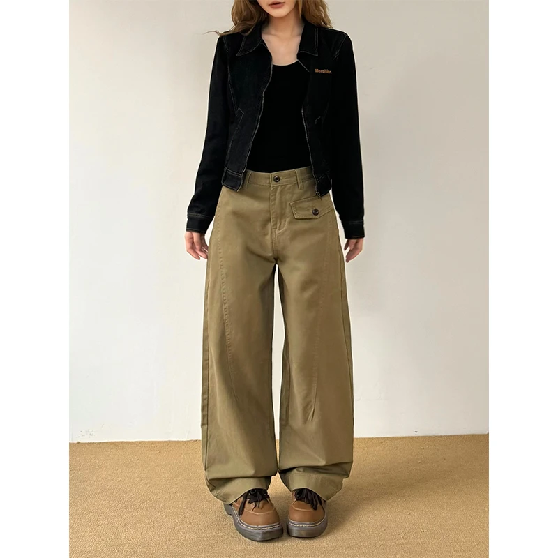 Don Cry 美式复古剪裁收脚弯刀工装裤男女宽松百搭休闲垂感长裤潮