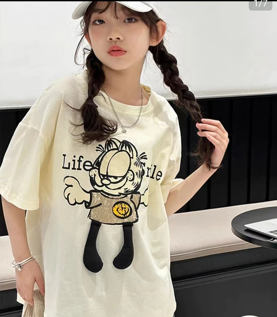 夏季新款儿童时尚半袖夏款印花百搭休闲短袖卡通T恤纯棉圆领潮流