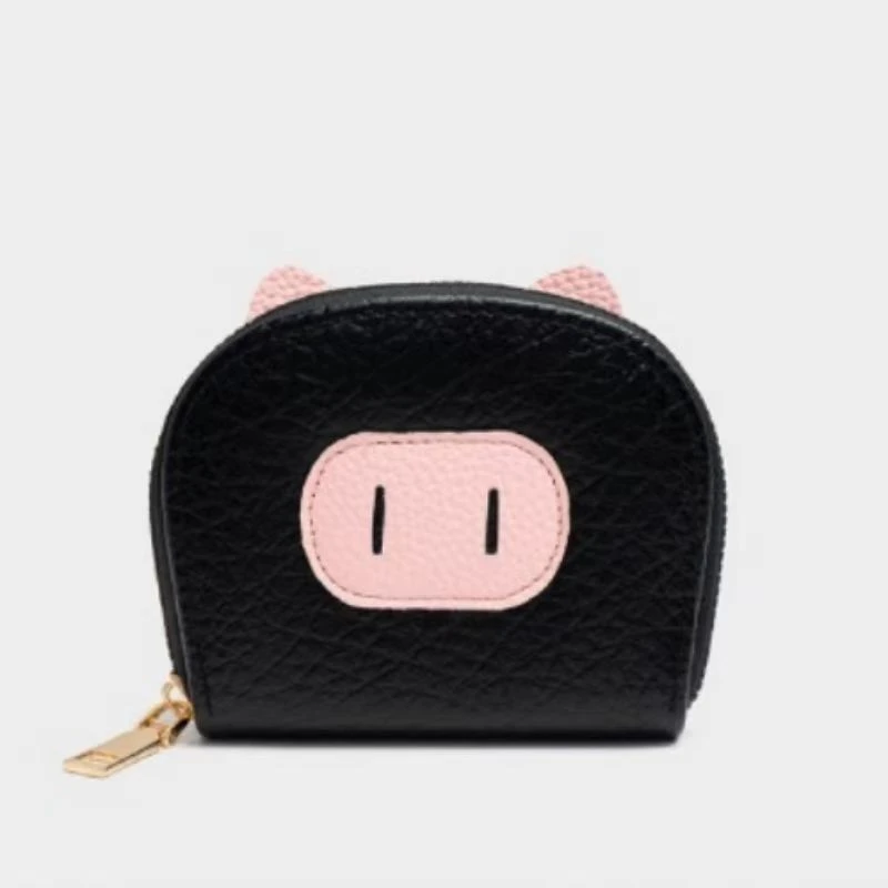 卡包黑小猪零钱包多功能