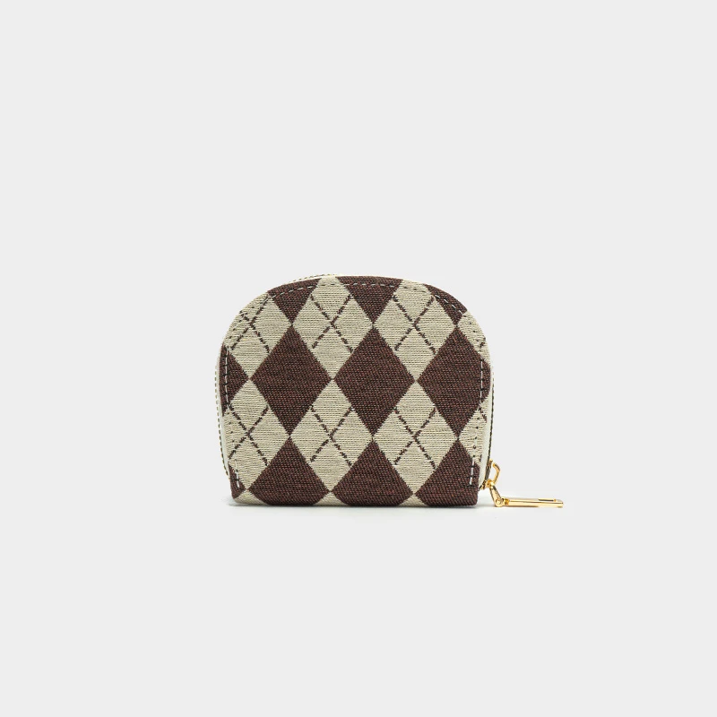 【刘叮当甄选】卡包轻奢格子卡包简约多功能