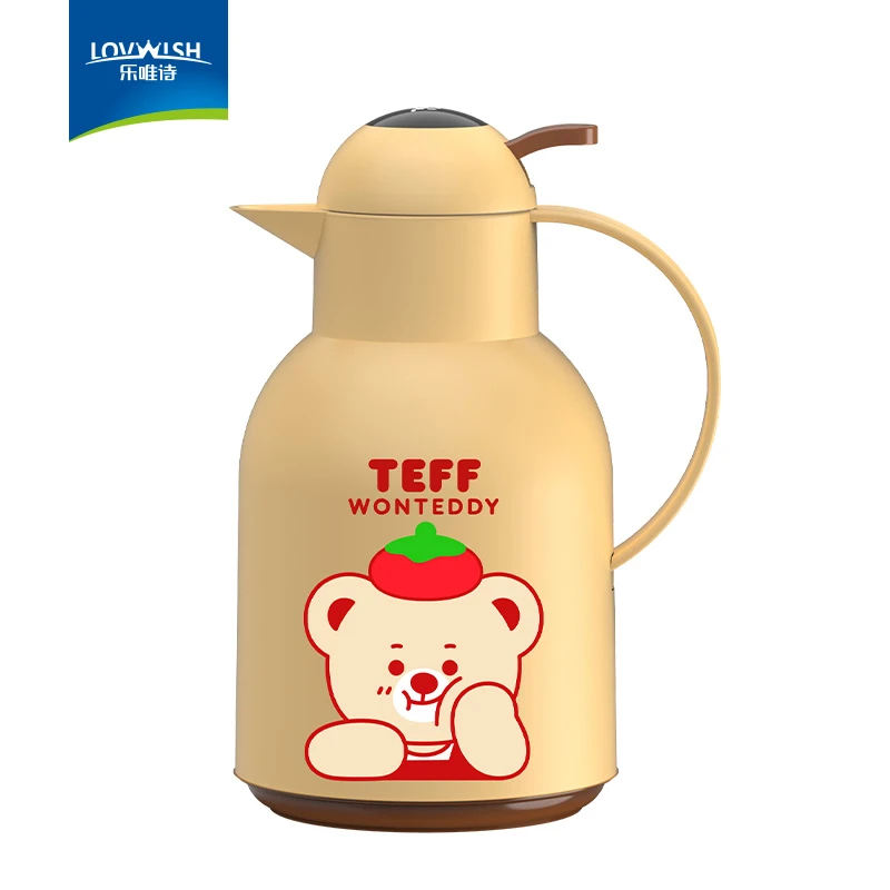 NERVISHI/乐唯诗奇萌泰迪联名 IP智能温显 按压款 大容量 保温壶