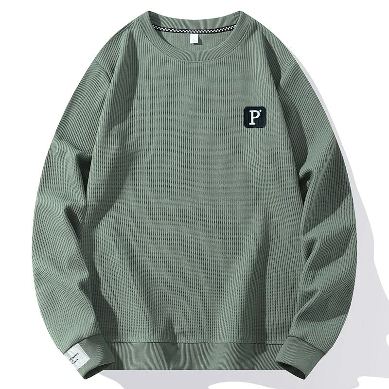 潮流男士圆领套头春秋季长袖T恤时尚休闲打底上衣百搭高品质卫衣